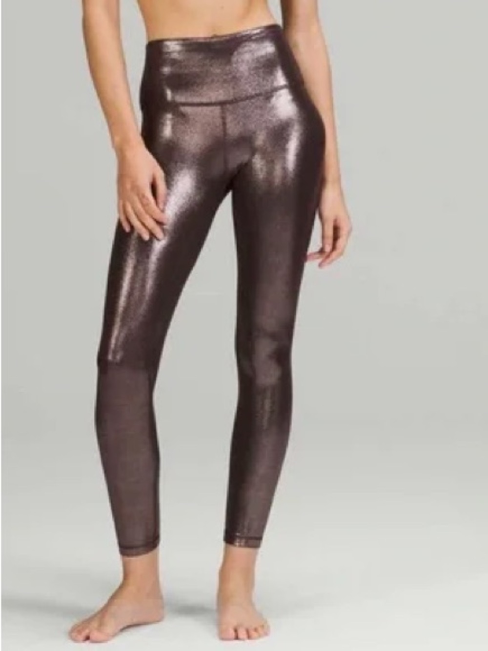 lululemon athletica Metallic Bronze High-Rise Leggings - shine French press